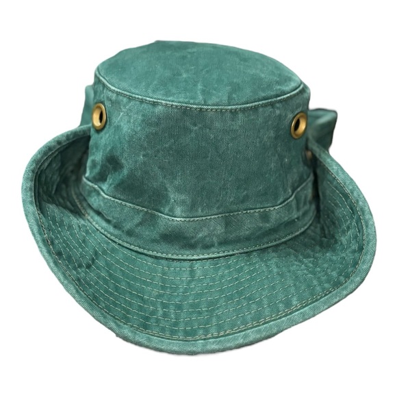 Tilley Wanderer Hat Green Canvas Bucket Hat / Boonie Hat Size 7 1/8 Tilley Hat - Picture 13 of 13